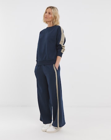 Navy Side Stripe Sweatshirt