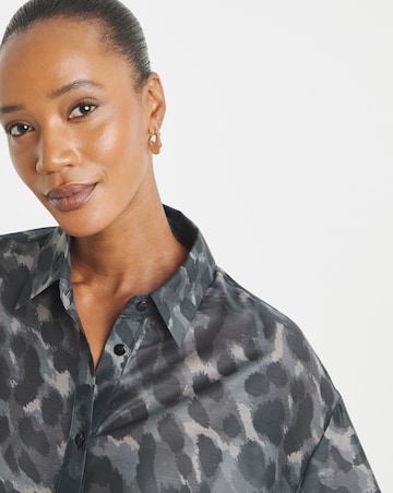 Printed Oversized Voile Shirt