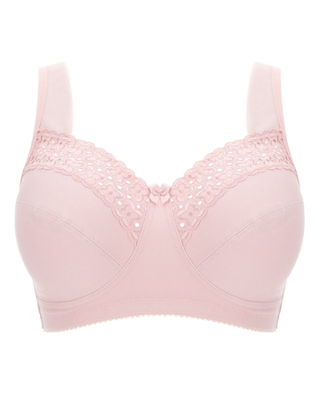 Miss Mary of Sweden Broderie Anglaise Cotton Non Wired Bra Pink