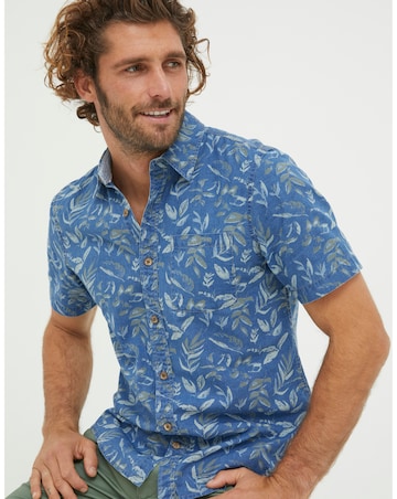 FatFace Short Sleeve Leaf Print Shirt