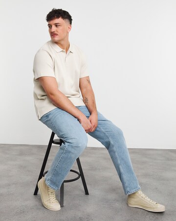 Relaxed Fit Waffle Textured Polo Long