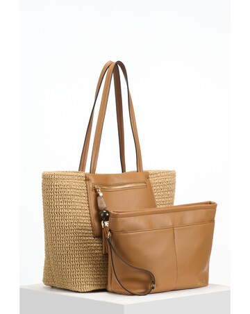 Luella Grey Catalina Raffia Tote