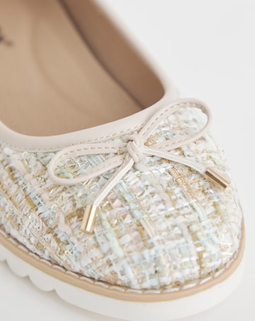 Cushion Walk Natural Boucle Ballerina-Wide Fit (E)