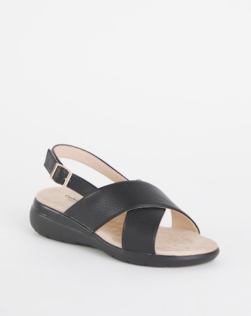Cushion Walk Black Crossover Sandal -Extra Wide Fit (EEE)