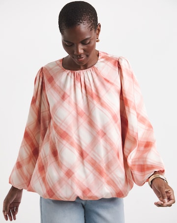 Bubble Sleeve Bubble Hem Top