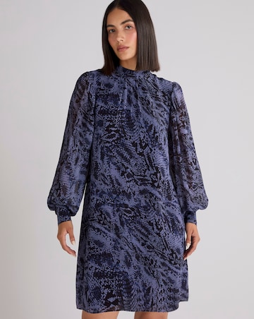 Ro&Zo Snake Print High Neck Dress