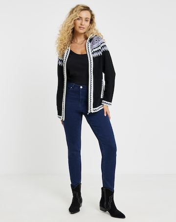 Joe Browns Fabulous Zip Front Hooded Fairisle Jumper