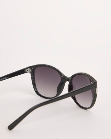 Sarah Black Wide Frame Sunglasses