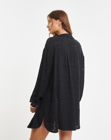 Beach to Beach Black Broderie Beach Shirt