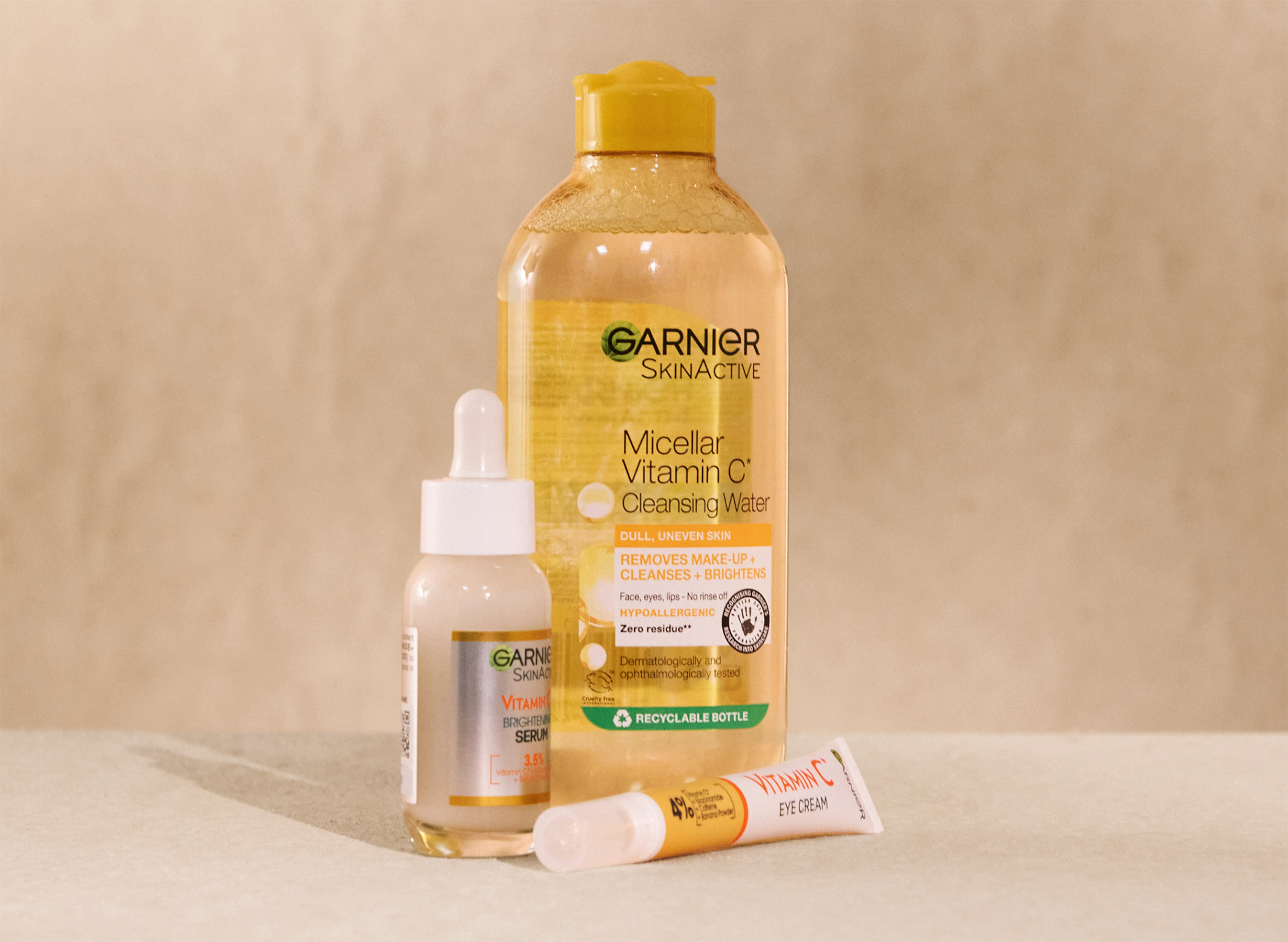 Garnier skincare products.