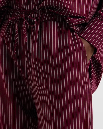 Pinstripe Drawstring Wide Leg Trouser