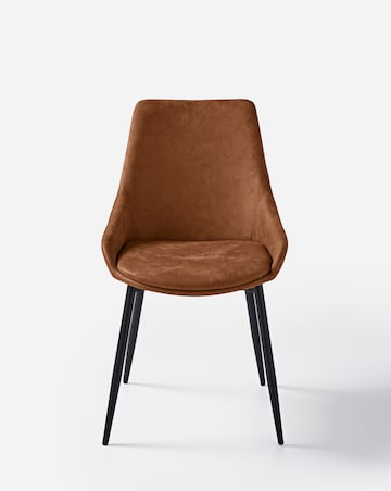 Oslo Panel End Dining Table with 6 Etta Faux Leather Chairs