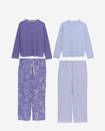 Simply Be (2 Pack) Breakfast Club Ribbed Pyjama Sets