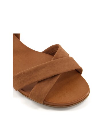 Dune London Cross Strap Comfort Nubuck Sandals Wide Fit