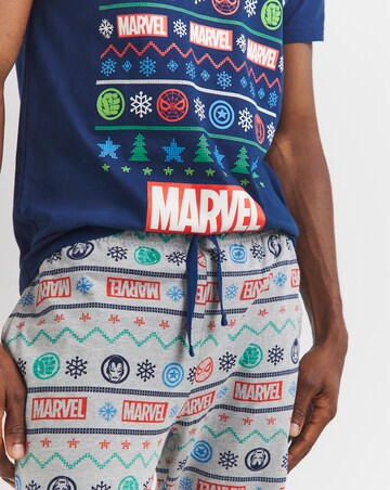 Fairisle Marvel Pyjama Set - Navy/Grey