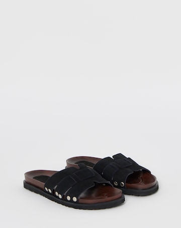 Hawthorne Suede Wood Effect Footbed Sandals - Wide Fit (E)