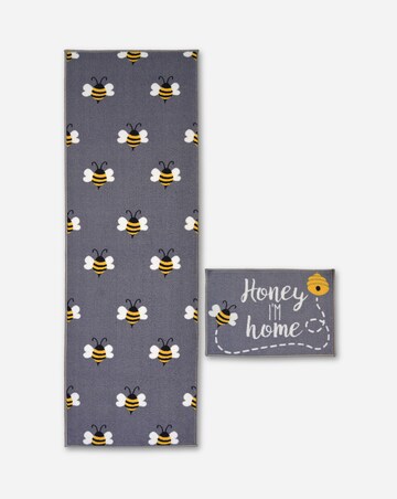 Bee Printed Runner & Doormat Set