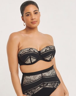 MAGISCULPT Lace And Mesh Underwire Padded Multiway Bra B-F - Black