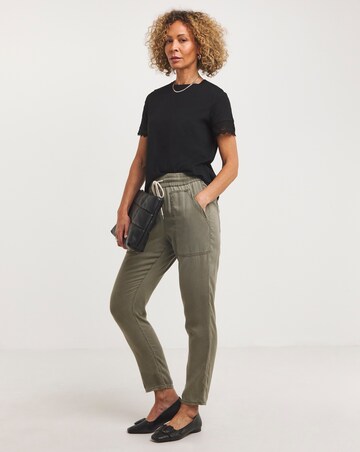 Black Lace Trim Short Sleeve T-Shirt