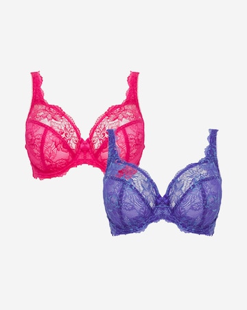 Pretty Secrets 2 Pack Ella Lace Full Cup Wired Bras B-K