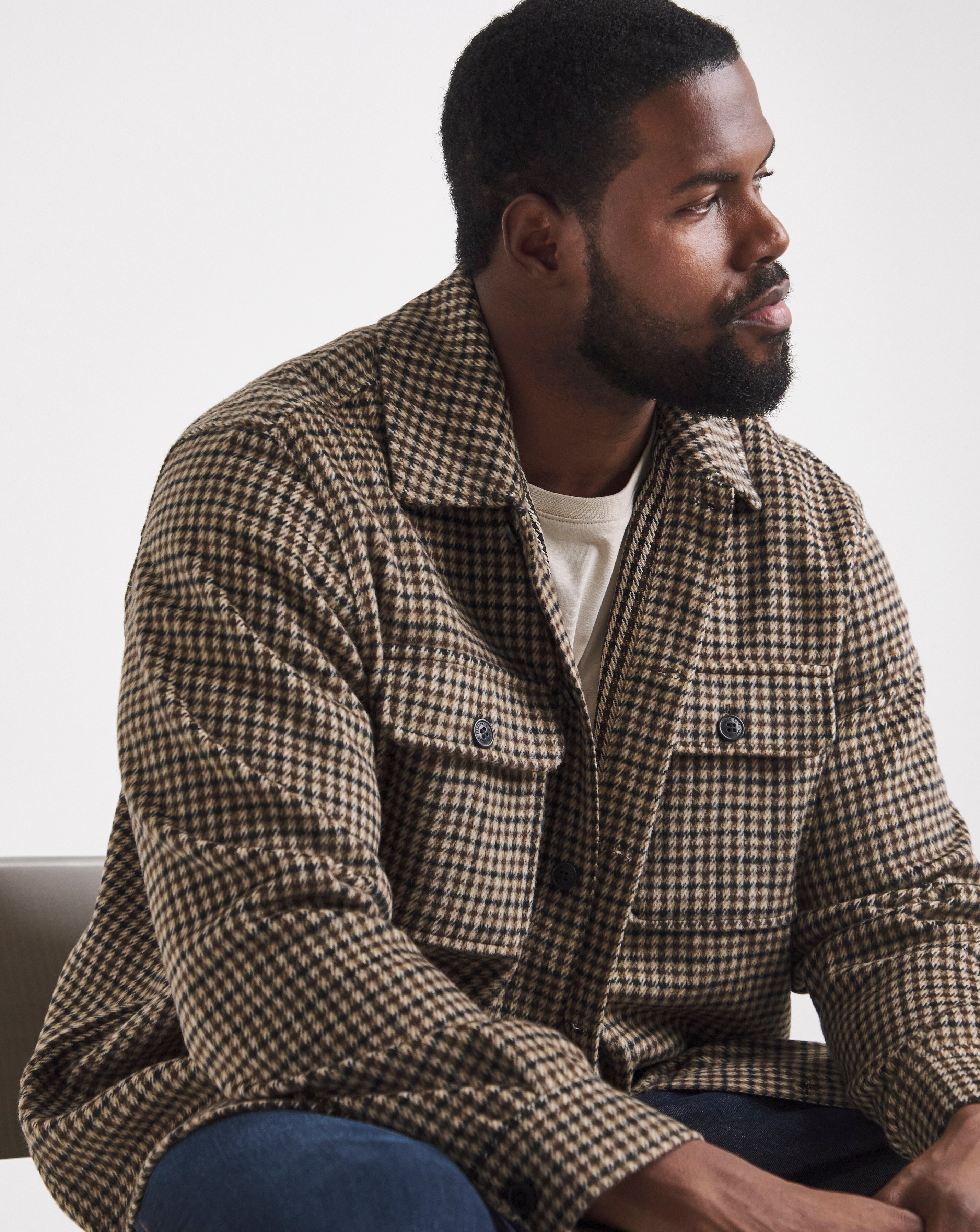 Jack & Jones Bradley Ollie Check Overshirt - Brown Multi | JD Williams