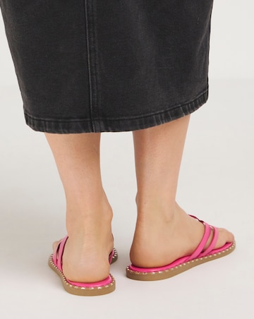 Poppy Two Strap Toe Post Classic Flat Sandals Wide E Fit Simply Comfort