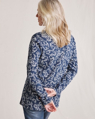 Julipa Printed Pure Cotton Ribbed Henley Top