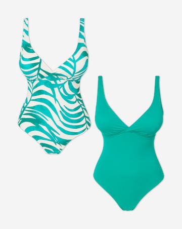 JD Williams Value 2 Pack Plunge Swimsuits