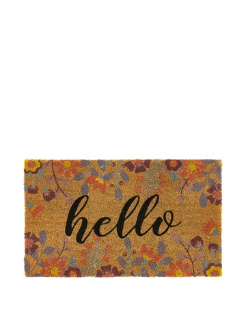 My Mat Printed Coir Floral Hello Doormat