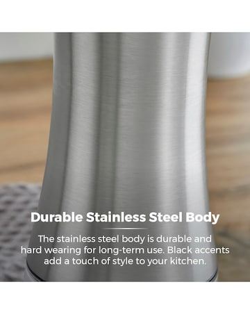 Tower Dual Electric Salt & Pepper Mill - Stainless Steel, Black