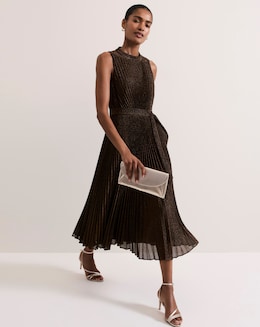 Phase Eight Simara Sparkle Pleat Midi Dress