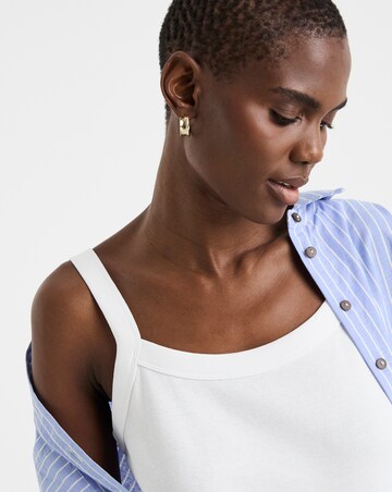 Pure Cotton White Thick Strap Cami Vest