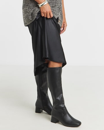 Claudia Block Heel Knee High Boots - Extra Wide Fit (EEE) & Standard/Curvy Calf