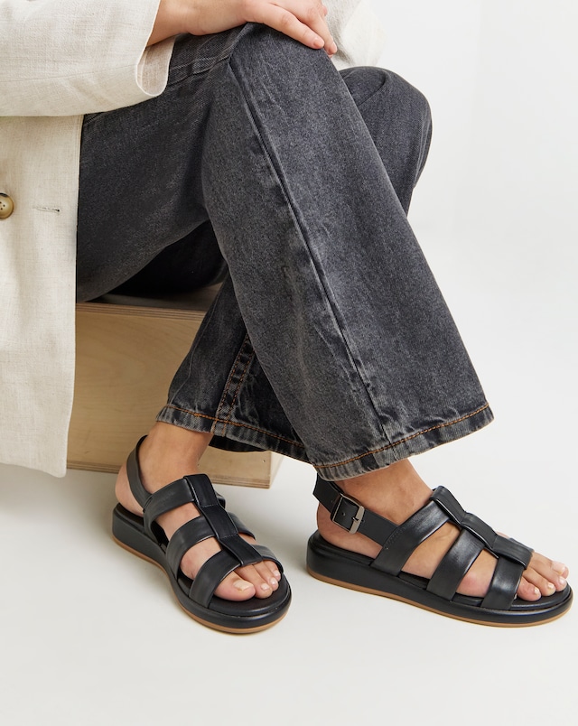 Estrella Leather Tubular Fisherman Sandals - Extra Wide Fit (EEE)