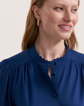 Finery London Balloon Sleeve Cut Out Shirt