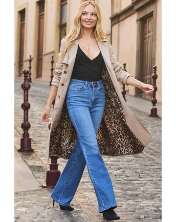 Sosandar Double Breasted Animal Lined Trench