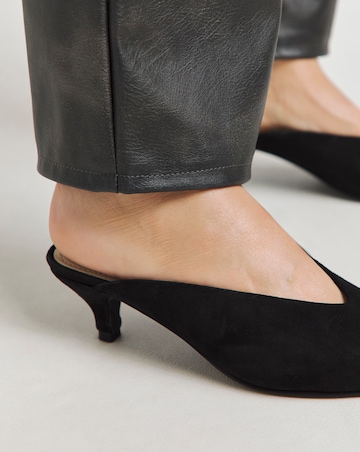 Anthology Allure Suede Mule Kitten Heel Shoes - Wide Fit (E)