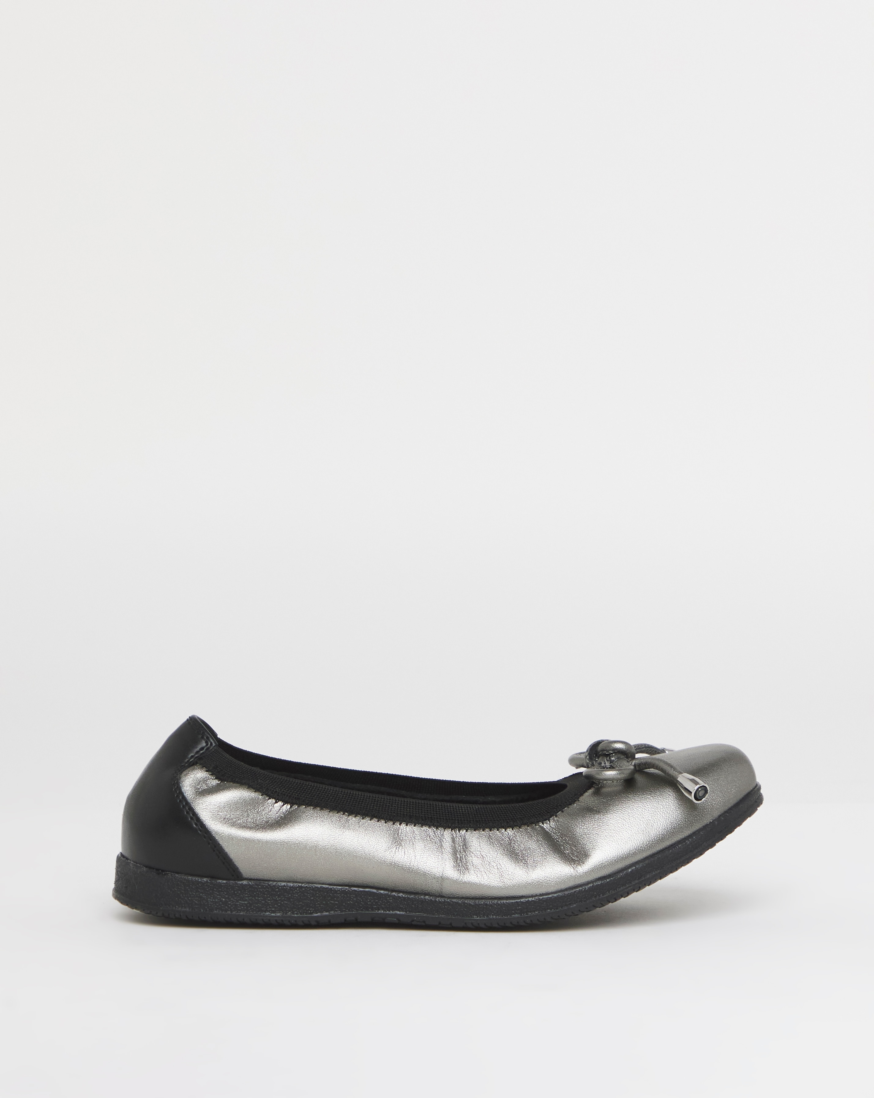 Heavenly Soles Zuri Elasticated Topline Ballerinas With Bow - Wide