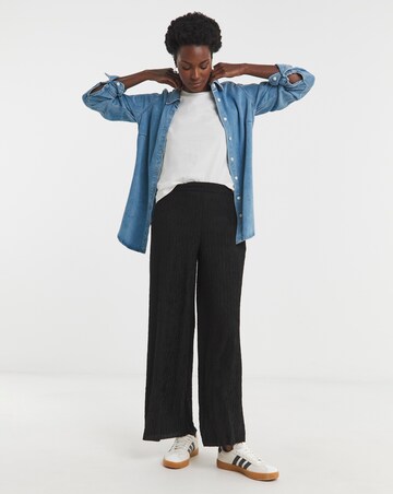 Crinkle Jersey Wide Leg Pull On Trouser