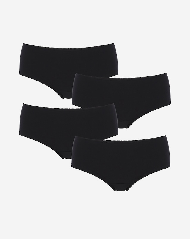 Pretty Secrets (4 Pack) Value Cotton Shorts Black