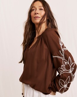 Stripe A-Line 3/4 Sleeve Tunic Blouse, magenta | Ulla Popken