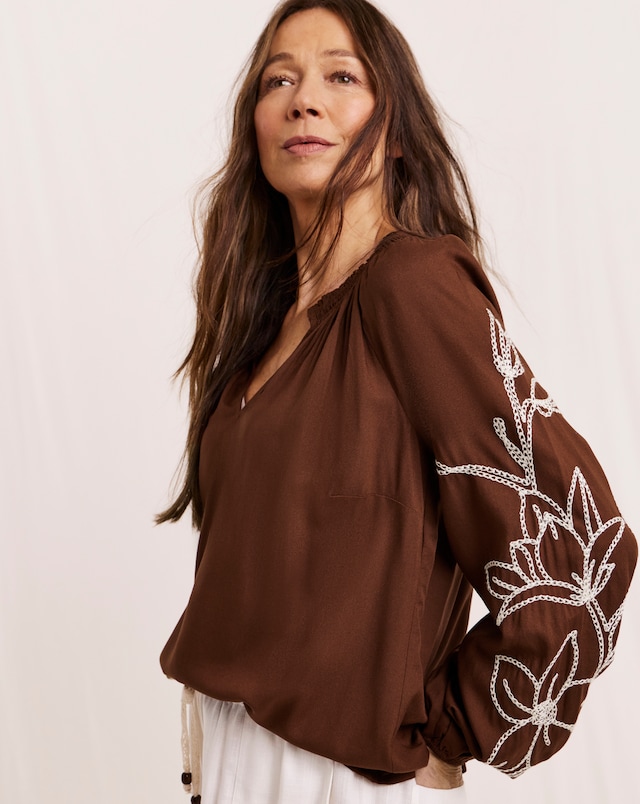 Julipa Embroidered Sleeve Blouse