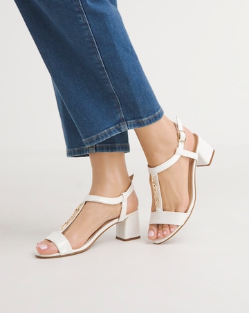 Cushion Walk T Bar Block Heeled Sandals EEE Fit
