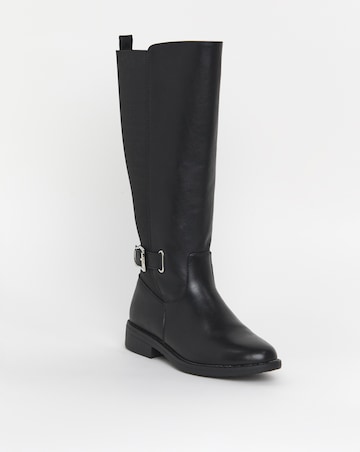 Cushion Walk Elastic Buckle Boot E Fit Standard Calf