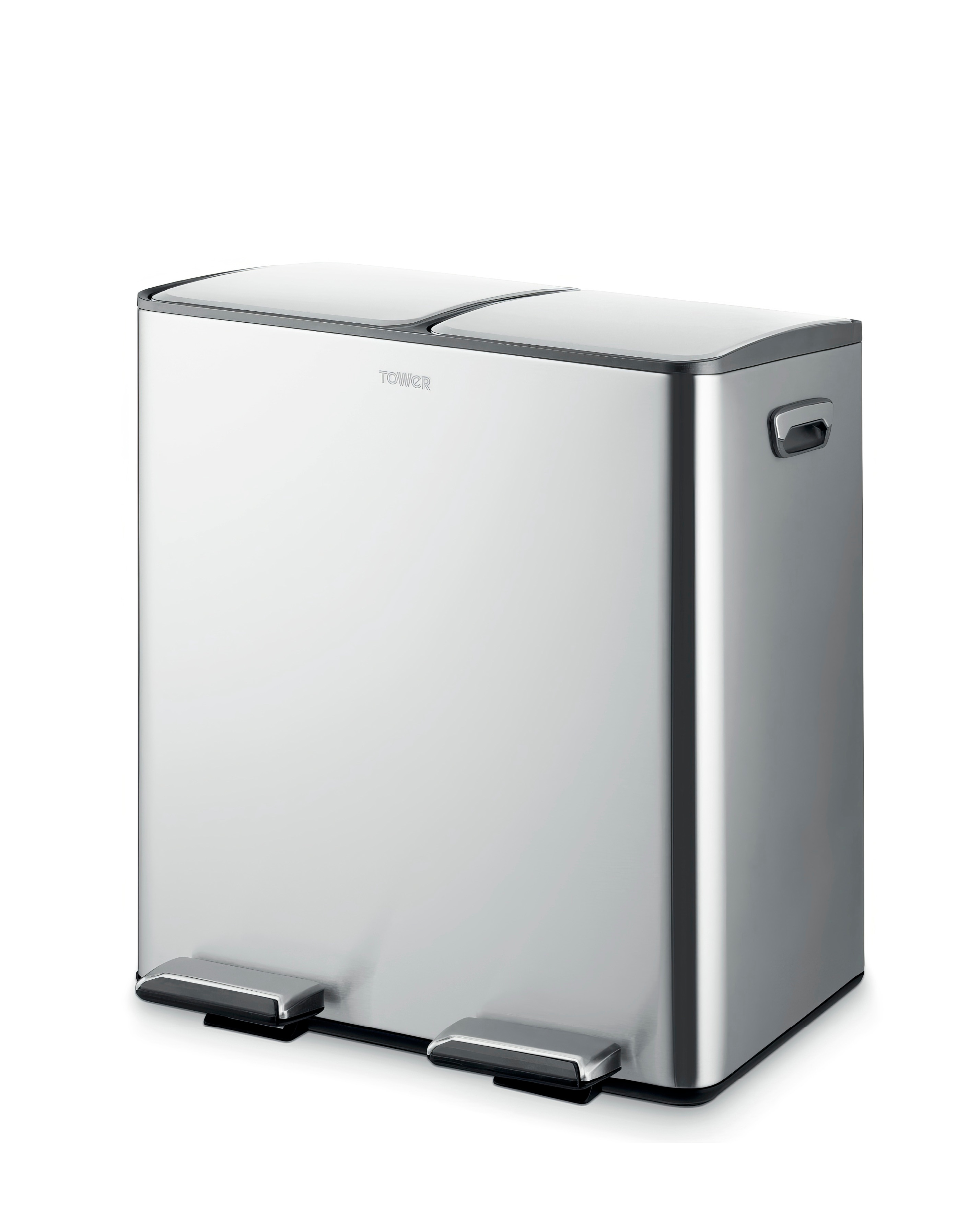 Tower 40L Recycling Pedal Bin Silver | JD Williams