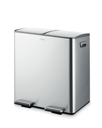 Tower 40L Recycling Pedal Bin Silver