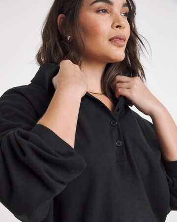 Simply Be Black Soft Touch Polo Sweatshirt
