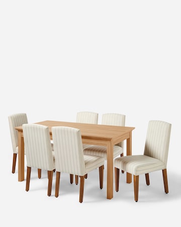 Julipa Ashford Dining Table with 6 Everly Chairs