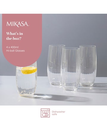 Mikasa Treviso Set of 4 Highball Glasses