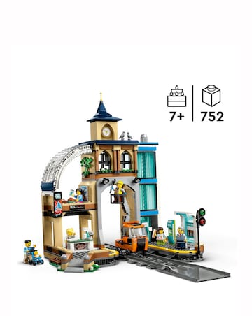 LEGO City Central Train Station Set for Fans of Construction Toys 60469